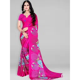 Vibhagyaa Floral Poly Crepe Saree-picture-17
