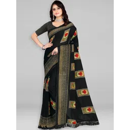 Vibhagyaa Floral Poly Georgette Saree-picture-18