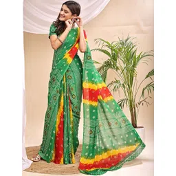 Vibhagyaa Floral Printed Poly Chiffon Saree image 2