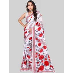 Vibhagyaa Floral Printed Poly Georgette Saree image 1