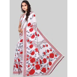 Vibhagyaa Floral Printed Poly Georgette Saree image 4