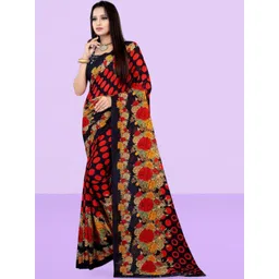 Vibhagyaa Floral Pure Chiffon Saree-picture-18