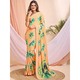 Vibhagyaa Floral Zari Poly Chiffon Saree-picture-26