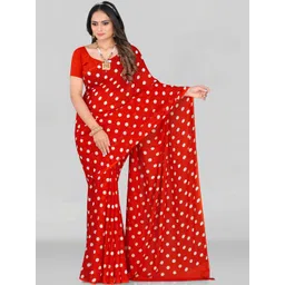 Vibhagyaa Polka Dot Poly Georgette Saree-picture-28