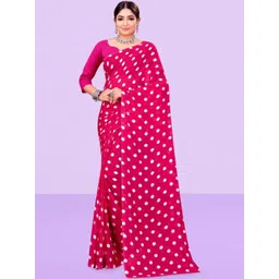 Vibhagyaa Polka Dot Poly Georgette Saree-picture-5
