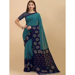 Vibhagyaa Printed Saree With Blouse-picture-24