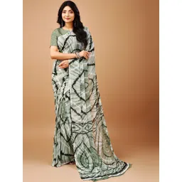Vibhagyaa Tie and Dye Poly Chiffon Saree-picture-29