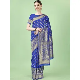 Vibhagyaa Woven Design Zari Poly Chiffon Saree-picture-15