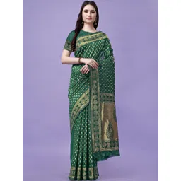 Vibhagyaa Woven Design Zari Poly Chiffon Saree-picture-17