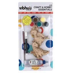 Vibhuti Crafts DIY Dino Fridge Magnet KitDinosaur-Themed Craft Set with Paints, Brush & DecorationsPerfect for Kids'Gifts & Party Activities-image-1