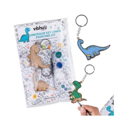Vibhuti Crafts DIY Dino Themed Keychain Painting kit Kids Birthday Party Favors and Gifts for Boys and Girls - Includes Paints, Keychains, and Brush-image-12