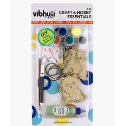 Vibhuti Crafts DIY Jungle Keychain KitJungle-themed Keychain Cutouts with Paints, Brush & DecorationsPerfect for Kids, Personalized Gifting and Party Activities-image-21