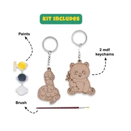 Vibhuti Crafts DIY Jungle Themed Keychain Painting kit Kids Birthday Party Favors and Gifts for Boys and Girls - Includes Paints, Keychains, and Brush-image-19