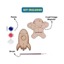 Vibhuti Crafts DIY Space Themed Fridge Magnet Painting kit Kids Birthday Party Favors and Gifts for Boys and Girls - Includes Paints, MDF Fridge Magnets, and Brush-image-14