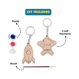 Vibhuti Crafts DIY Space Themed Keychain Painting kit Kids Birthday Party Favors and Gifts for Boys and Girls - Includes Paints, Keychains, and Brush-image-15