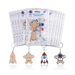 Vibhuti Crafts Space Party Favors Bundle (Pack of 10)DIY Keychain Paint KitSpace Keychain Cutouts with Custom Paints & BrushPerfect Return Gifts & Party Favors-image-27