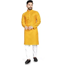vibhuti Men Striped Cotton Blend Straight Kurta-picture-28