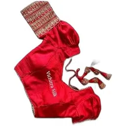 Vichitra Silk Bridal Wedding Special Puffed Sleeve Fancy Blouse Design for Women|Style - 1179 Women's Blouses & Shirts for The Size of - Free-Size: 32-36-picture-24