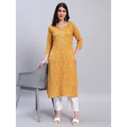 VICITRA Ethnic Motif Printed Round Neck Straight Kurta-picture-32