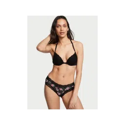victoria's secret intimates Victoria's Secret Black Lace-Waist Cotton Cheeky Brief Panty (S)-picture-11