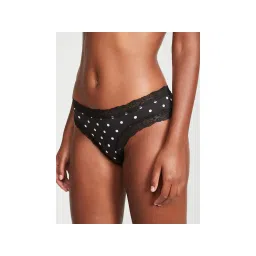 victoria's secret intimates Victoria's Secret Black The Lacie Posey Lace Waist Cotton Cheeky Panty-picture-22