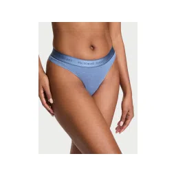 victoria's secret intimates Victoria's Secret Blue Cotton Logo Cotton Thong Panty-picture-21