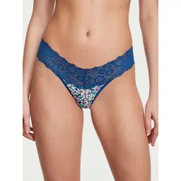 victoria's secret intimates Victoria's Secret Blue Lace-Waist Cotton Thong Panty-picture-26