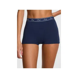 victoria's secret intimates Victoria's Secret PINK Logo Cotton High-Waist Boyshort Panty - Navy Blue-picture-11