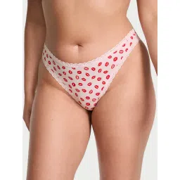 victoria's secret intimates Victoria's Secret Pink The Lacie Cotton Lace-Waist Thong Panty-picture-41