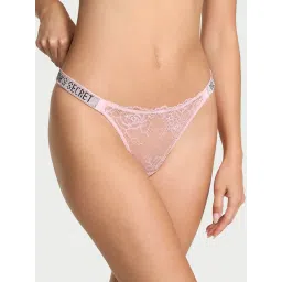 victoria's secret intimates Victoria's Secret Pink Very Sexy Shine Strap Rose Lace Thong Panty-picture-36
