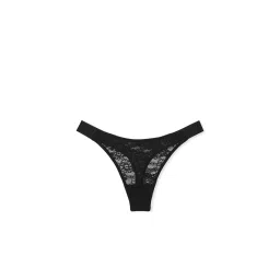 victoria's secret intimates Victoria's Secret PINK Wink Logo High-Leg Thong Panty - Black-picture-10