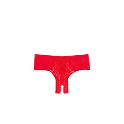 victoria's secret intimates Victoria's Secret Red Very Sexy Crotchless Lace-Trim Cheeky Brief Panty (M)-picture-18