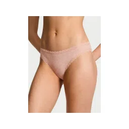 victoria's secret intimates Victoria's Secret The Lacie Lace-Waist Heather Rib Bikini Panty - Beige-picture-33
