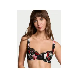 victoria's secret intimates Victoria's Secret Very Sexy ATELIER Satin Lace Trim Lightly Lined Balconette Bra Black-picture-19