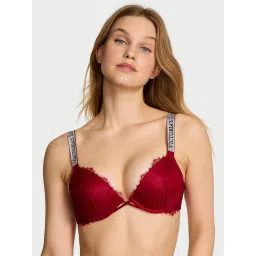 victoria's secret intimates Victoria's Secret Very Sexy Shine Strap Lace Red Push-Up Bra-picture-28