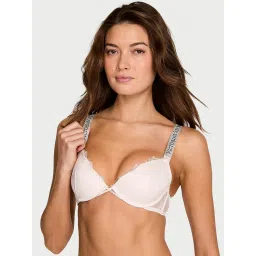 victoria's secret intimates Victoria's Secret Very Sexy Shine Strap Rose White Lace Lightly Lined Low-Cut Demi Bra-picture-16