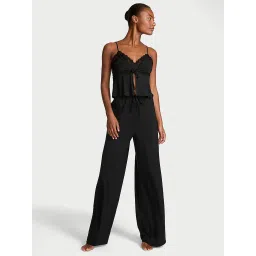 victoria's secret intimates Victoria's Secret Women Black Self Design Top & Pyjama image 1