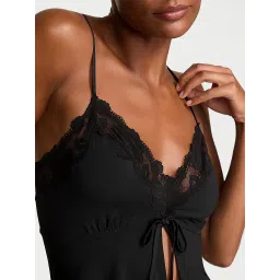 victoria's secret intimates Victoria's Secret Women Black Self Design Top & Pyjama image 5