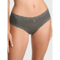 Victoria's Secret Shadow Lace-Waist Cheeky Self Design Low-Rise Cotton Basic Briefs-picture-10