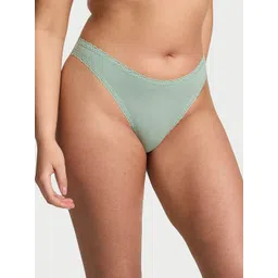 Victoria's Secret Women Cotton Low-Rise Lace-Waist Thong Briefs-picture-36