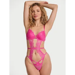 Victoria's Secret Women Lace Lightly Lined Strappy Teddy Baby Doll-picture-27