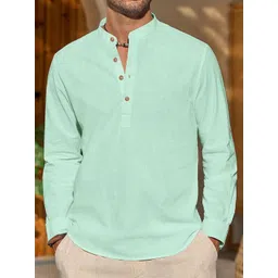 Vida Loca Cotton Band Collar Slim Fit Short Kurta-picture-21