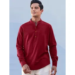 Vida Loca Cotton Band Collar Slim Fit Short Kurta-picture-24