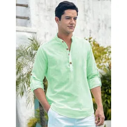 Vida Loca Cotton Band Collar Slim Fit Short Kurta-picture-27