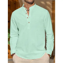 Vida Loca Cotton Band Collar Slim Fit Short Kurta-picture-41