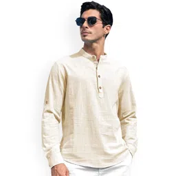 Vida Loca Cotton Band Collar Slim Fit Short Kurta-picture-29
