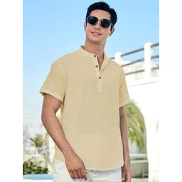 Vida Loca Cotton Band Collar Slim Fit Short Kurta-picture-40
