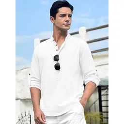 Vida Loca Cotton Band Collar Slim Fit Short Kurta-picture-37