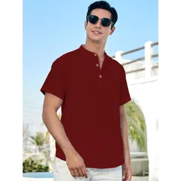 Vida Loca Cotton Band Collar Slim Fit Short Kurta-picture-38