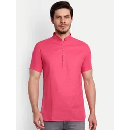 Vida Loca Men Pink Thread Work Kurta image 1